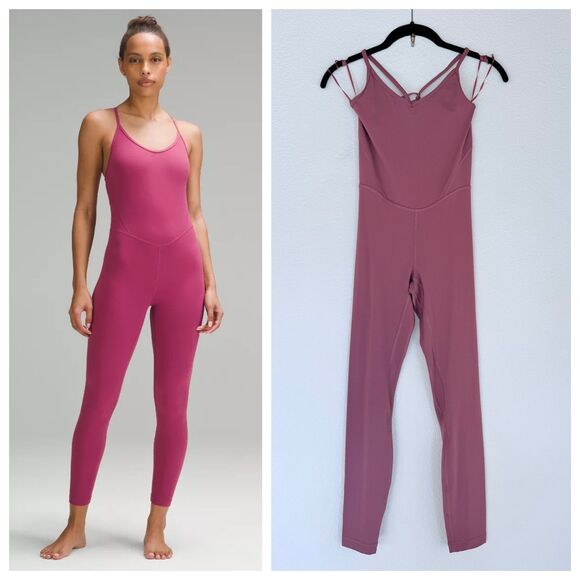 NWOT Lululemon Women's Align Cross Back 25" Bodysuit in Washed Mauve Size 2 - Picture 1 of 12